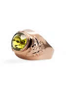 Yellow Peridot Original Vintage 14K Rose Gold Ring Vintage style vrc078r